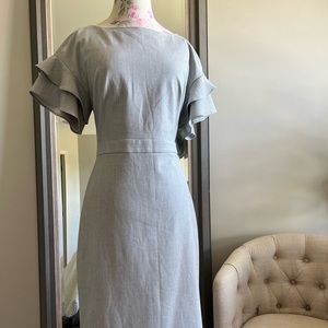 NWT ❣️ Banana Republic Flutter Sleeve Dress- Grey